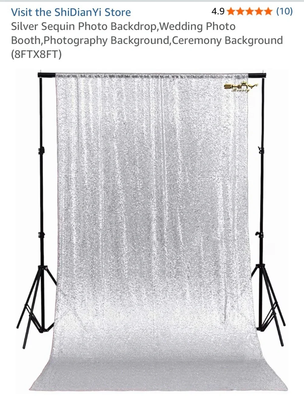 8x8 Silver Sequin Photo Booth Backdrop